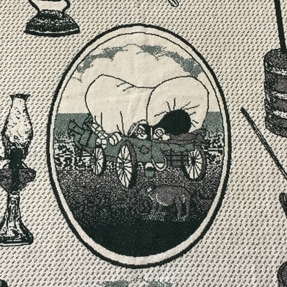 Laura Ingalls Wilder Vintage Throw Birthplace Wisconsin Dark Green Blanket - Picture 3 of 12